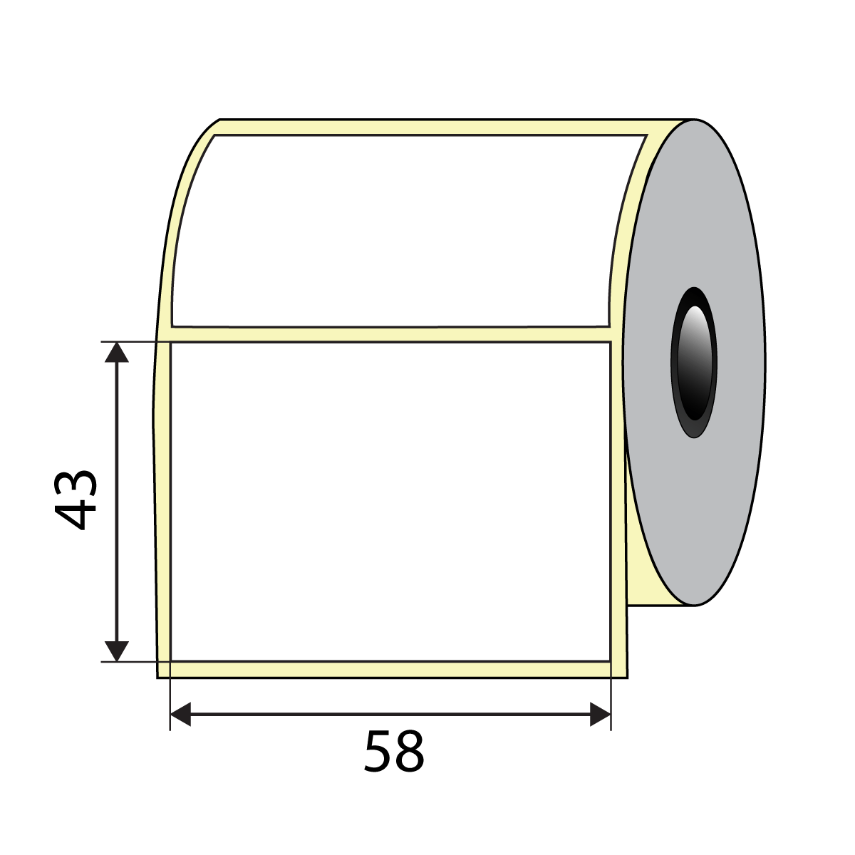 Termo etikete u rolni 58x43mm 1/1000