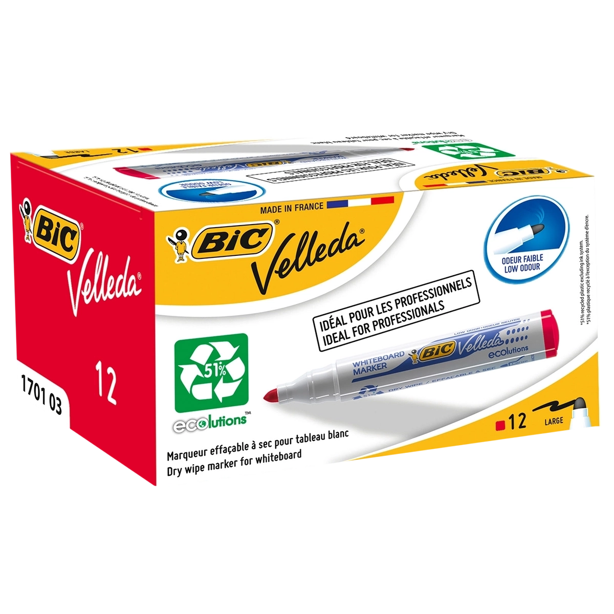 Bic crveni brisivi marker VELLEDA 1701