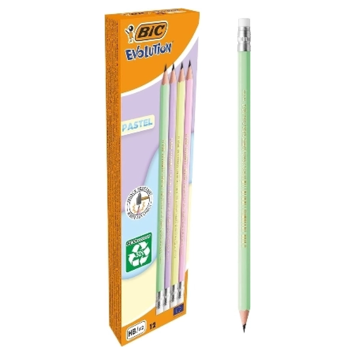 Bic grafitna olovka EVOLUTION PASTEL sa gumicom