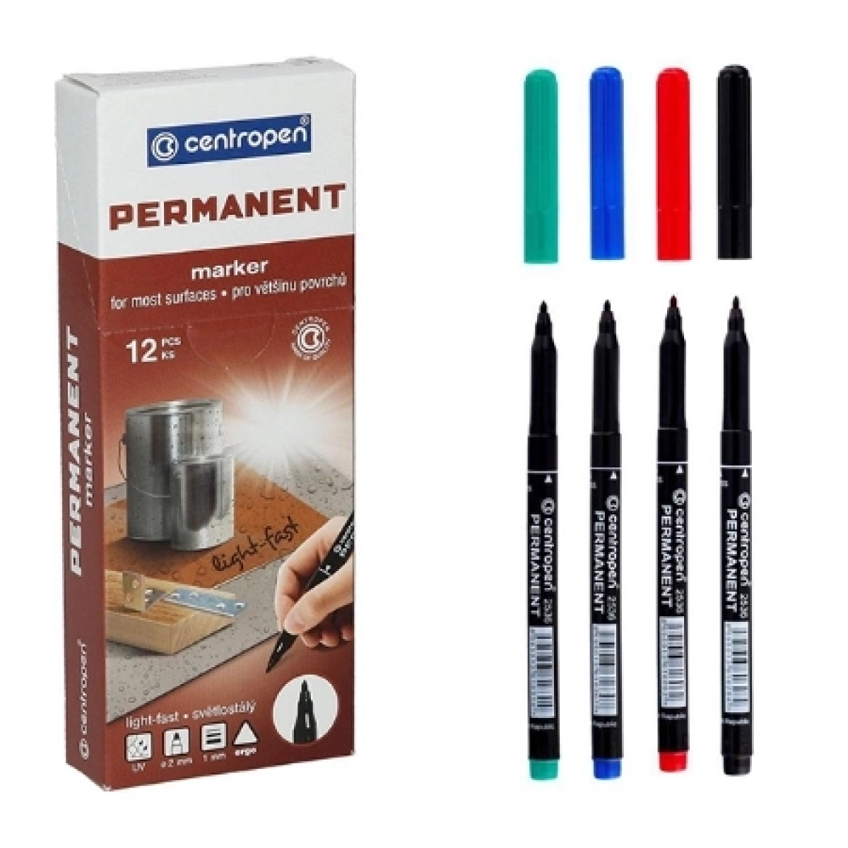 Centropen flomaster 2536/01 plavi permanent 1mm