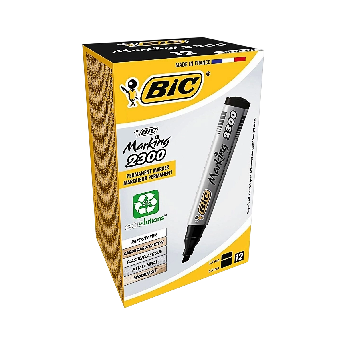 Bic permanent marker crni 2300 kosi vrh