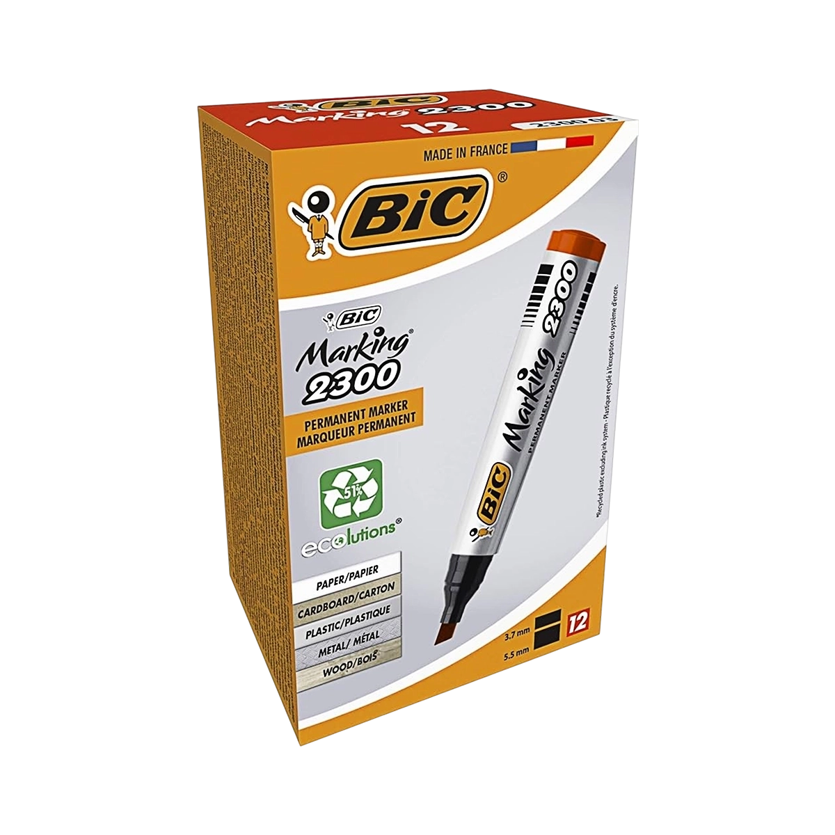 Bic permanent marker crveni 2300 kosi vrh