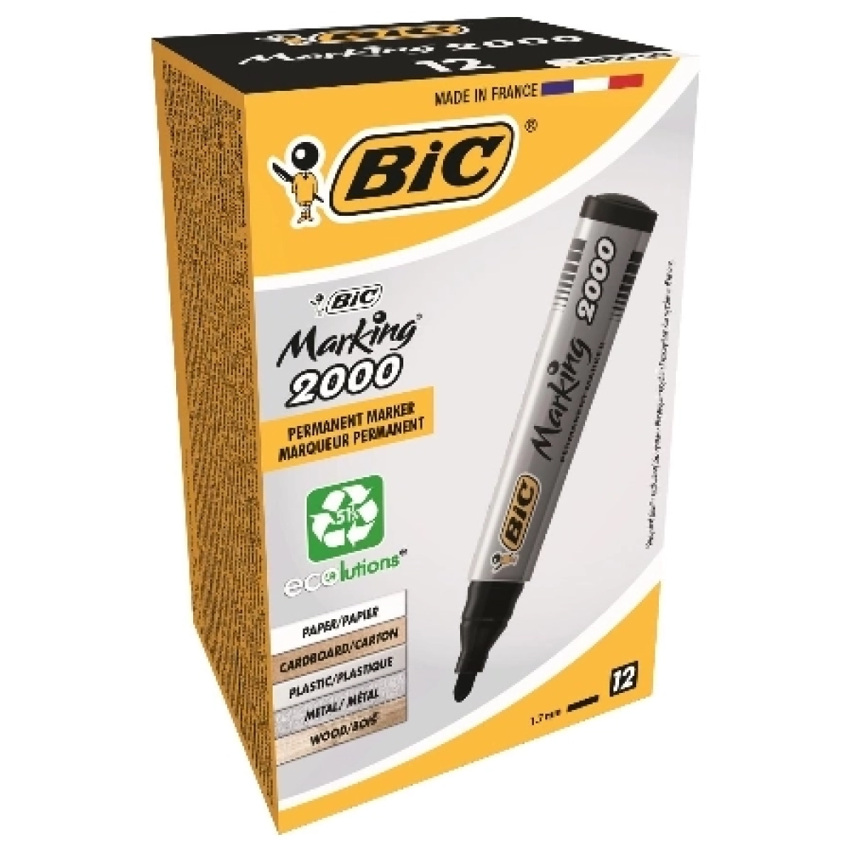 Bic permanent marker crni 2000 obli vrh