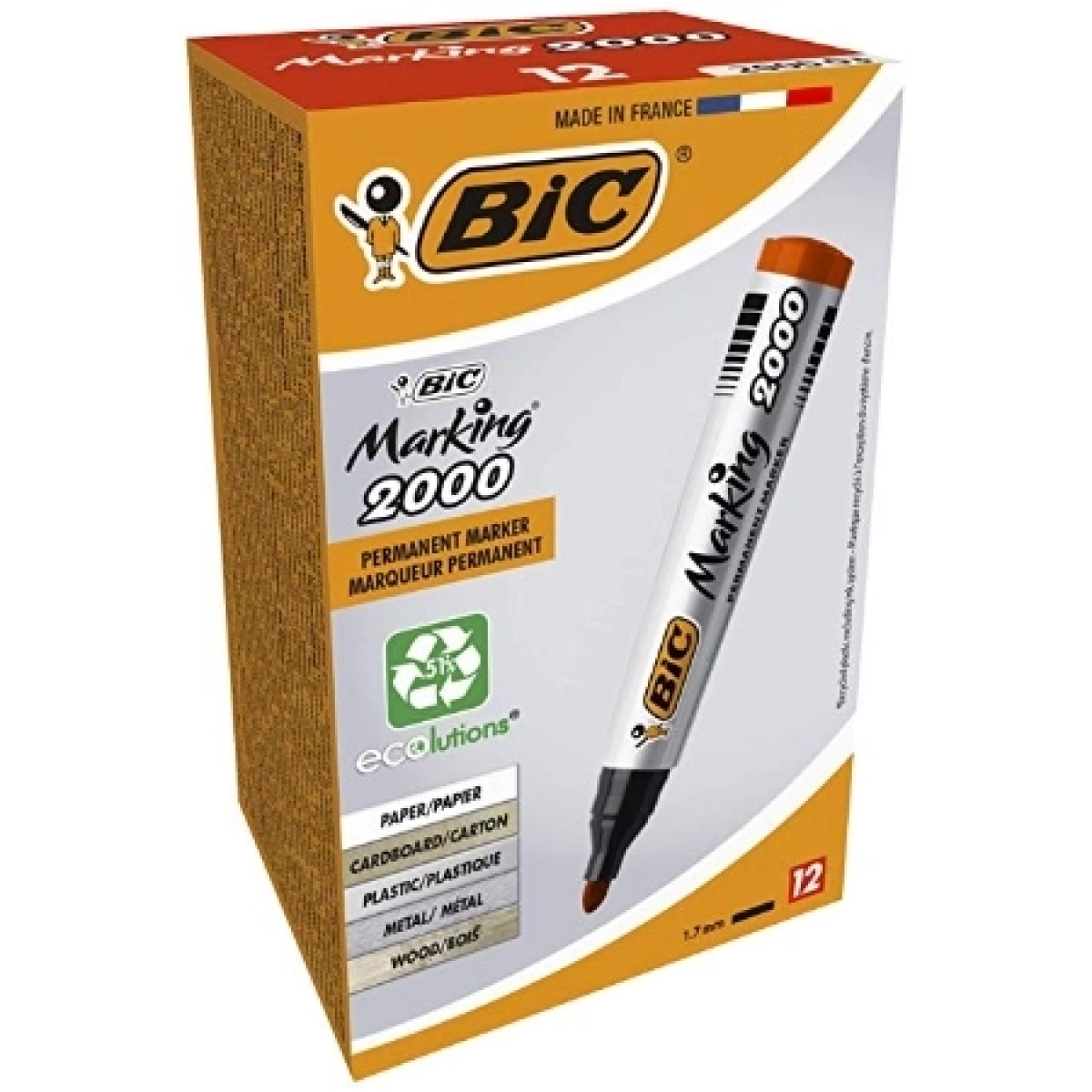 Bic permanent marker crveni 2000 obli vrh