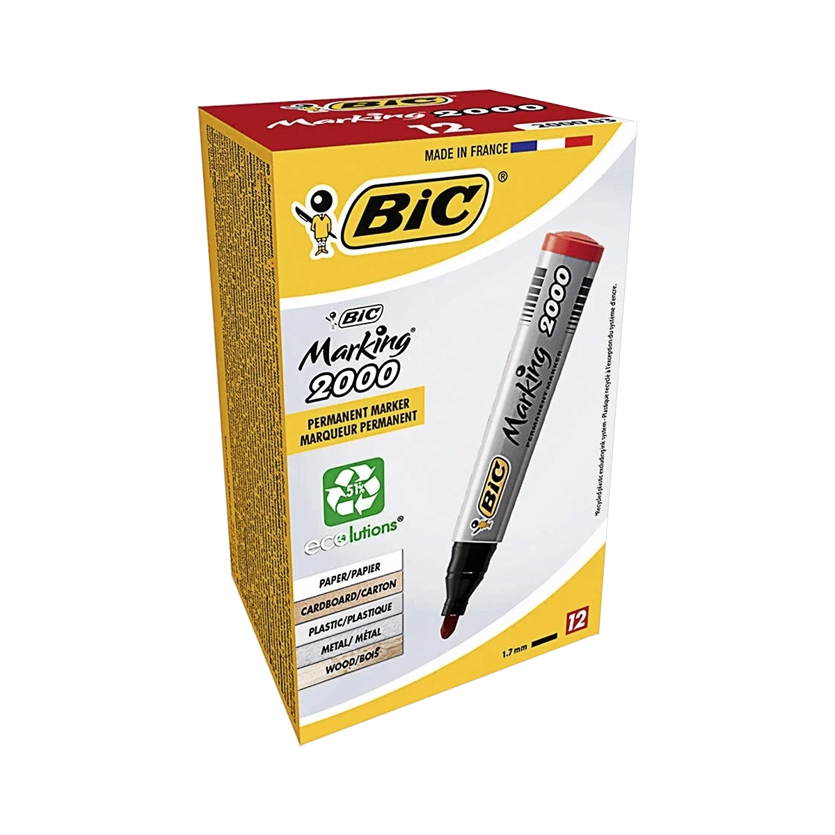 Bic permanent marker crveni 2000 obli vrh