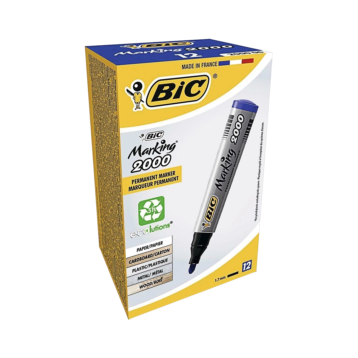 Bic permanent marker plavi 2000 obli vrh